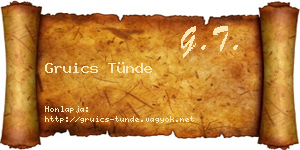 Gruics Tünde névjegykártya