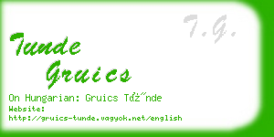 tunde gruics business card